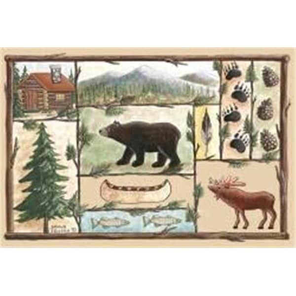 Custom Printed Rugs CABIN Cabin Wildlife Rug